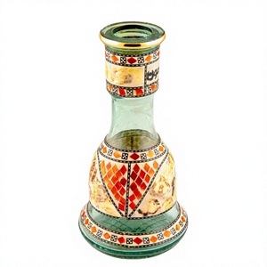 Vase de remplacement Khalil Mamoon Mini Beast Sadaf Frosted Modern Shell Inlay Eco-Friendly Glass Base 23cm pour chicha - Product Image 3