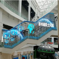 Film LED transparent facile à installer, module de grille pour vitrine, écran publicitaire en verre transparent 3D