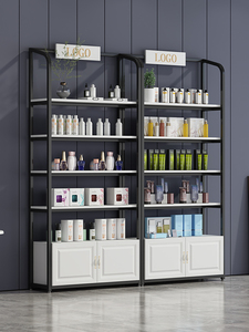 Kệ Trưng Bày Trang Điểm Cho Tiệm Giày Bằng Kim Loại Có Túi Nhiều Lớp Hiện Đại Theo Yêu Cầu Kệ Trưng Bày Mỹ Phẩm Bằng Thép Không Gỉ - Product Image 5