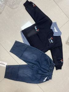 Set Felpa con Cappuccio e Pantaloni in Cotone per Ragazzi, Nuovo Stile Primavera/Autunno 2025, Due Pezzi con Motivo <span class=keywords><strong>a</strong></span> Quadri e Cartoni Animati - Product Image 6