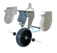 Roue de roulette de lit d'hôpital médical de chariot de traitement silencieux en gros de Fastory 5 pouces