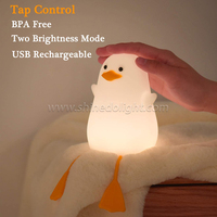 Veilleuse en silicone souple et mignonne en forme de canard, à intensité variable, rechargeable, lampe de chevet en forme d'animal en peluche / Lampe Canard