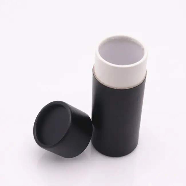 Tubo de papel de embalaje personalizado para botella de aceite esencial, cilindro negro de alta calidad, reciclada