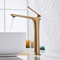 Grifo Mezclador de Lavabo Monomando de Latón Moderno Comercial, Núcleo de Válvula de Cerámica, Acabado Cromado Resistente para Baños de Alto Tráfico