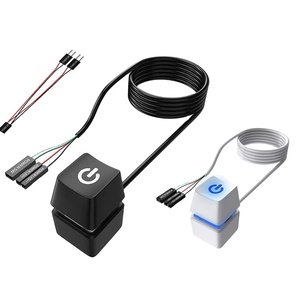 Ordinateur de bureau interrupteur d'alimentation câble d'extension LED <span class=keywords><strong>carte</strong></span> mère démarrage externe <span class=keywords><strong>bouton</strong></span> marche/arrêt pour bureau à domicile 1/1.85/2/5/10M - Product Image 1