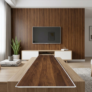 Panneau mural plat en PVC WPC, ignifuge, résistant à l'humidité, insonorisant, antistatique, anti-moisissure, rayé, moderne, pour intérieur - Product Image 4