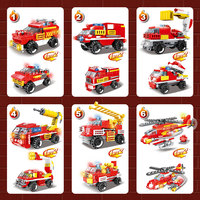 Woma Factory OEM ODM Asamblea 6 Camión de bomberos 1 Robot transformador Niños Coche Bloque de construcción Juego de ladrillos para niños (C0651)