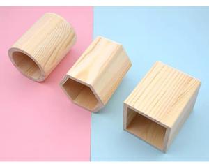 Toptan Modern DIY katı ahşap kare kayın alüminyum ofis masaüstü saklama kutusu çok fonksiyonlu plastik gıda kalemlik - Product Image 3