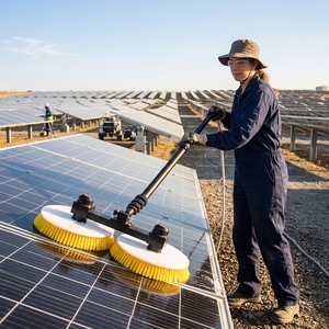 Outils de nettoyage de panneaux solaires de haute qualité, durables et écologiques, brosses de nettoyage en nylon à double tête et long manche en alliage d'aluminium - Product Image 3