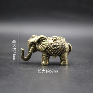 Solid Brass <b>Elephant</b> Figurine Small Size Antique Bronze Desk <b>Decoration</b> Feng Shui Office Supply - Product Image 2