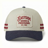 Casquette Trucker OEM en Coton Demi-Filet Personnalisée à 5 Panneaux avec Logo Tissé et Écusson Perforé – Haute Qualité pour l'Extérieur