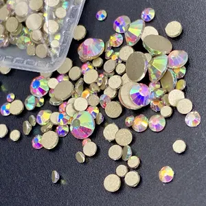 Aksesoris garmen rhinestones ukuran Campuran kristal swarovski panas memperbaiki rhinestones massal