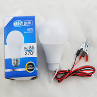 DC 12V 24V 36V LED Ampoule E27 Lampe basse tension avec pince Lampe de secours en aluminium recouvert de plastique
