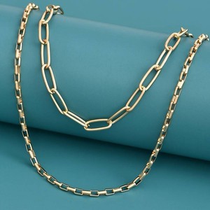 Set di Collane a Catena Paperclip da Donna, Collana a Strati Minimalista per Clavicola, Gioielli alla Moda - Product Image 3
