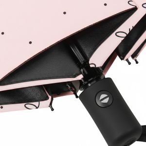 Parapluie de voyage pliable automatique à 8 baleines en fibre de verre, avec revêtement noir et motif dessin animé, pour soleil et pluie - Product Image 1