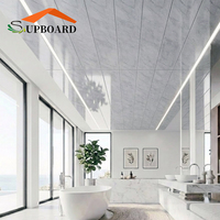 Plaques de plafond suspendu en PVC imperméables pour toilettes, installation facile et moderne