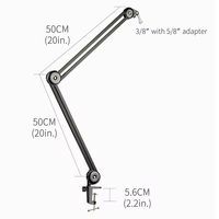 Bras de microphone à ressort Yinyu MS078 50x50cm, support de diffusion pour studio