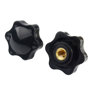 Écrous à sertir manuels en plastique à trou traversant/obcurscissant, avec poignée en laiton fileté, écrous étoiles noirs, boutons de serrage, écrous manuels M4-M12 - Product Image 3