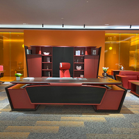 Nouveau design luxueux de mobilier de bureau, bureau de direction rouge de haute qualité, bureau de bureau haut de gamme