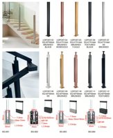 Poteau de rampe d'escalier en acier inoxydable à tube carré sans cadre, résistant à la rouille, pour escalier intérieur, installation facile