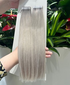 All'ingrosso russo vergine Remy Extension per capelli sottile adesivo Color argento cinereo doppio nastro disegnato in estensione dei capelli - Product Image 3