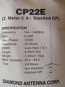 Antena Omnidireccional para Estación Base VHF 144-174MHz, SO239, Repetidor para Exteriores, Antena para Walkie Talkie Cp22e - Product Image 5