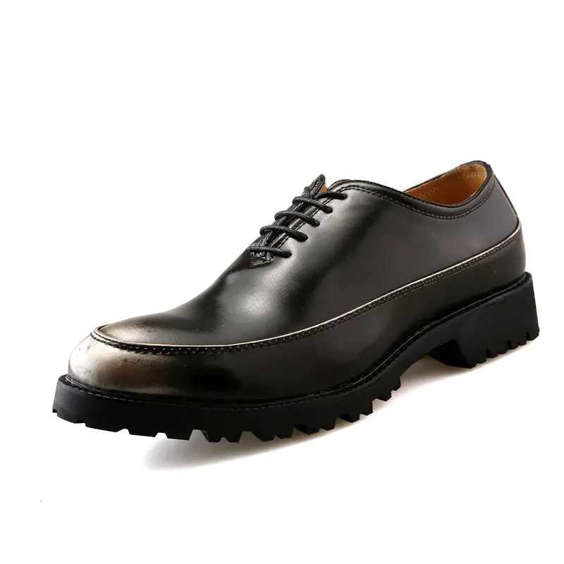 Factory Direct Sale Top Quality Mens Dress Shoes Genuine Leather Platform Oxford Shoes Winter