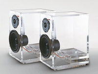 Bespoke Speaker Mini Akrilik Bening, Tempat Berdiri, Tampilan Speaker Lucite Kreatif DIY