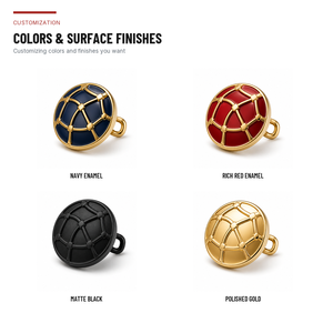 Boutons décoratifs ronds en métal écologiques pour manteaux et vestes avec placage de logo personnalisé et finitions émaillées - Product Image 5