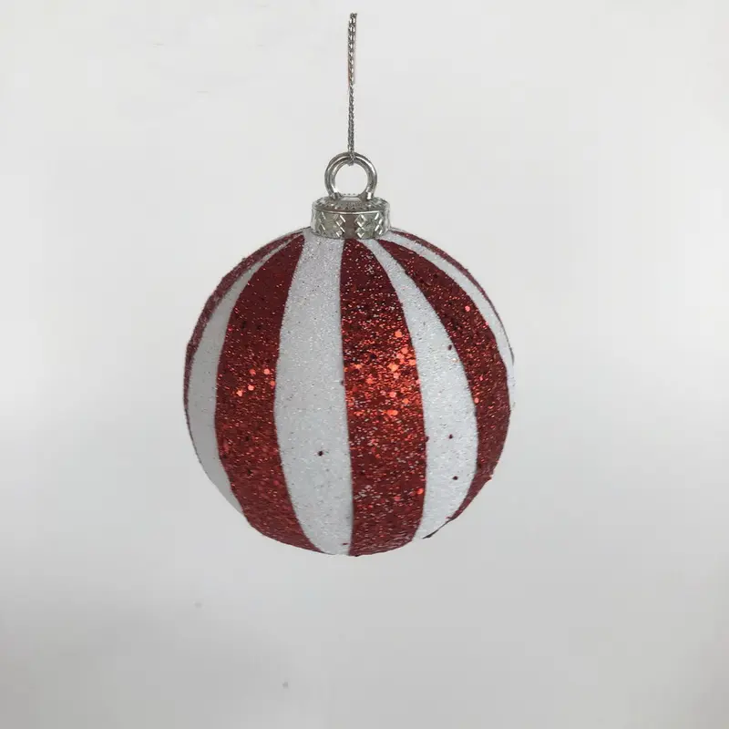 Sfera in Polyfoam personalizzata 100MM 80MM palla bianca natalizia con ornamento in linea di iuta stile personalizzato per la decorazione dell'albero di natale