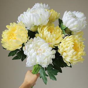 1 Pieza de <span class=keywords><strong>Flores</strong></span> Artificiales de Crisantemo con Tallos, Arreglos Florales de Seda <span class=keywords><strong>para</strong></span> Centros de Mesa de Bodas, Decoración <span class=keywords><strong>para</strong></span> el Hogar y la Oficina - Product Image 4
