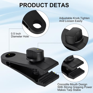Klip Terpal Tugas Berat Pengunci Pegangan Kuat Klip Tenda Tali <span class=keywords><strong>Bungee</strong></span> Cocok untuk Tenda Kemah Penutup Kolam Renang Aksesori Bagian Tas - Product Image 2