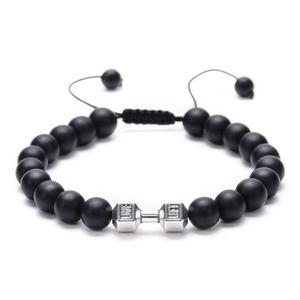 <span class=keywords><strong>Bracelet</strong></span> haltère en or personnalisé, bijou à la mode ajustable Offre Spéciale, perles tourmalines en obsidienne, pour homme et femme - Product Image 5