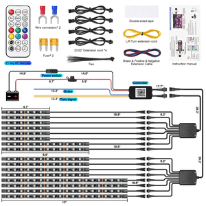 Đa Chức Năng Tiết Kiệm Năng Lượng 16Pcs Màu Sắc Đuổi Theo Xe Máy <span class=keywords><strong>LED</strong></span> Ánh Sáng Kit Độc Đáo Môi Trường Xung Quanh Xe Máy Hệ Thống Chiếu Sáng - Product Image 6