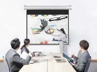 84 100 120 150 inci 4K 16:9 layar proyeksi elektronik, layar proyektor Alr 150 inci bermotor untuk kelas kantor rumah