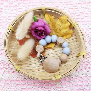 Usine de haute qualité sans BPA Silicone mâcher perles support Anti goutte bébé sucette Clip chaîne - Product Image 4