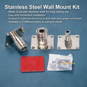 Support mural en acier inoxydable pour <span class=keywords><strong>canon</strong></span> à mousse automatique SS, avec raccord rapide 1/4, pour pistolet de nettoyage haute pression et rangement des buses - Product Image 5