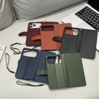 Coque de téléphone tendance avec support et porte-cartes, anti-chute, compatible iPhone 17 Pro Max, Apple 16, 15, 14 – Vente en gros populaire