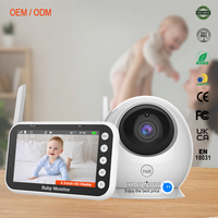 Caméra de surveillance pour bébé intelligente miniature AHSX, best-seller, fournisseur, 4,3 pouces, HD 720P/1080P, audio bidirectionnel sans fil, berceuses, vision nocturne