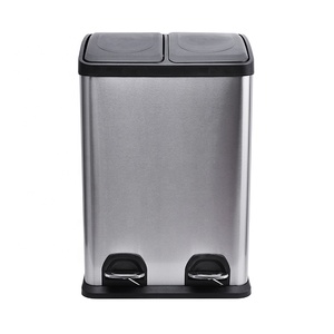 40L(20L+20L) Stainless Steel Dual <strong>Liner</strong> Recycle <strong>Bin</strong>/trash <strong>Bin</strong> - Product Image 2