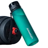 UZSPACE Botol Air Plastik 1000ML, Kapasitas Besar dengan Tali Portabel Luar Ruangan Botol Beku untuk Mendaki Gunung Berkemah Perjalanan Gratis BPA
