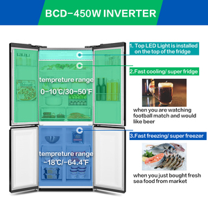 436L 14.8 Cu.ft Large Capacity No-frost Household Cross Door Freezer Luxury Home Refrigerators <b>Fridge</b> BCD-450W <b>Fridge</b> Cross Door - Product Image 2