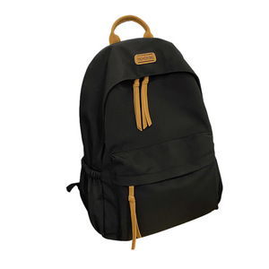 Minimalist <b>Backpack</b> Black Soft Material Student Casual Travel Bag Unisex Everyday Use Spring 2024 - Product Image 5