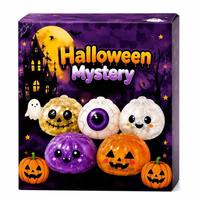 Vente en gros de jouets anti-stress et de décompression personnalisés en TPE unisexe, boîte mystère d'Halloween, mignons fantômes, citrouilles et petits pains moelleux