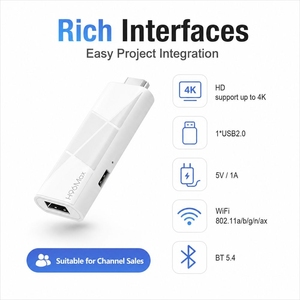 Lecteur multimédia Android 14 4K HDR 2 Go 8 Go Cortex A53 WiFi 6 BT 5.4 USB 2.0 <span class=keywords><strong>LAN</strong></span> Décodeur Home Cinéma - Product Image 2