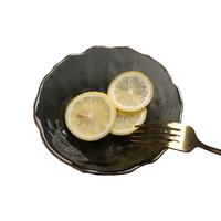 Assiette à dîner en verre fantaisie transparent personnalisé moderne nouveau design pour la décoration de mariage de restaurant et les voyages en stock