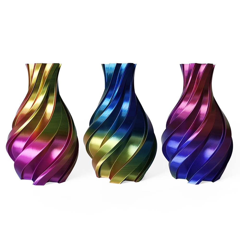 Tricolor Silk Gold+Blue+Fuchsia