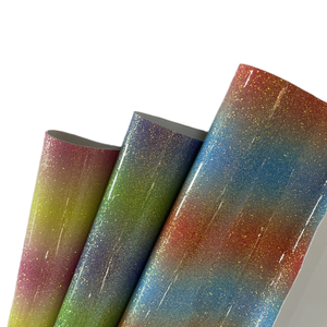 Campione gratuito di alta qualità Chunky Glitter fantasia in cristallo arcobaleno TPU finta pelle per scarpe da donna borsa cosmetica - Product Image 1
