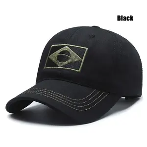 JX Casquette de baseball tactique unisexe brodée drapeau brésilien Mode classique Hommes et femmes Sports de plein air d'été