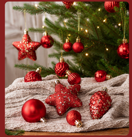 Lot de 50 boules de Noël décorées d'étoiles – Ornements pour sapin de Noël, idéales pour les fêtes, couronnes et guirlandes